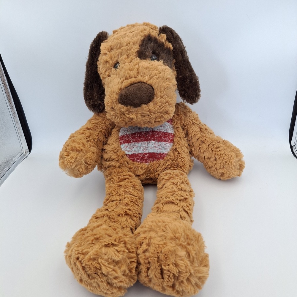 Spark MTY 21" Long Body Cuddly Plush Toy Brown Puppy Soft Snuggly Patch Eye Rare